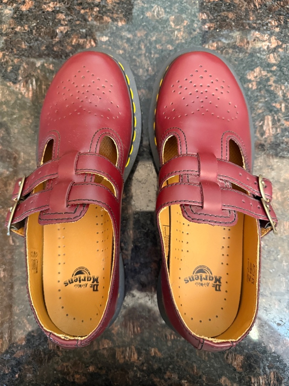 Dr. Martens women’s Burgundy double T-Strap Mary Jane Shoes